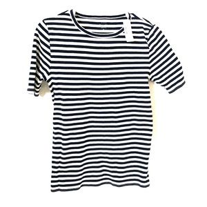 Jcrew perfect fit navy/white t-shirt SzM NWT